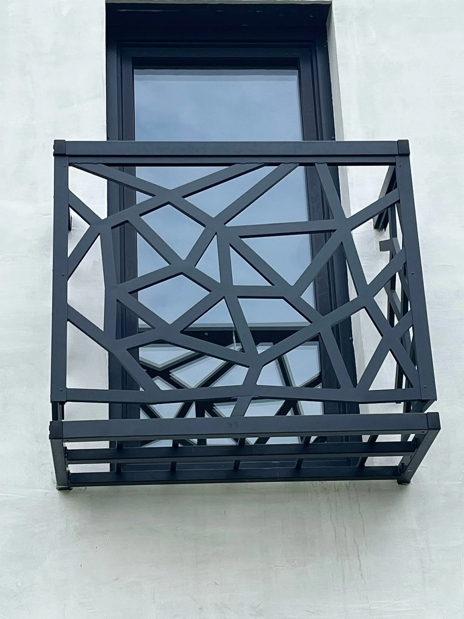 Autorska balustrada balkonowa geometryczna stalowa Śląsk