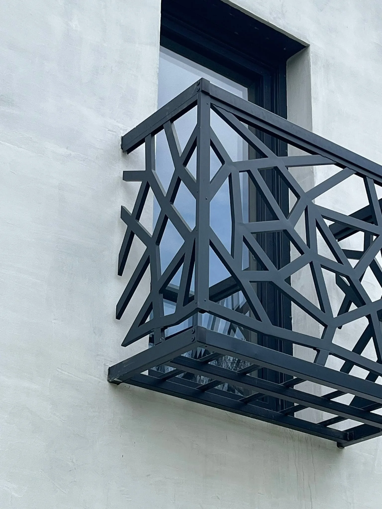 Balustrada balkonowa stalowa wzór geometryczny Śląsk